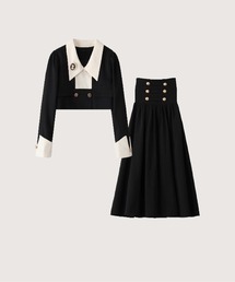LA POMME petit（ラポミ・プチ）の「Ivory-Collar Elegance Set Up（セットアップ）」