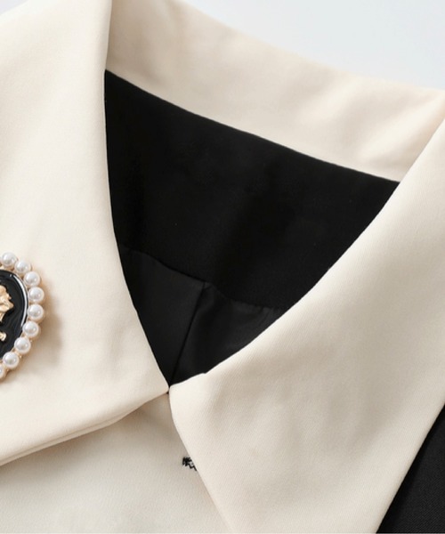 LA POMME petit(ラポミ・プチ)の「Ivory-Collar Elegance Set Up(セットアップ・レディース・ブラック・X-LARGE/LARGE/MEDIUM/SMALL)」の4枚目の写真