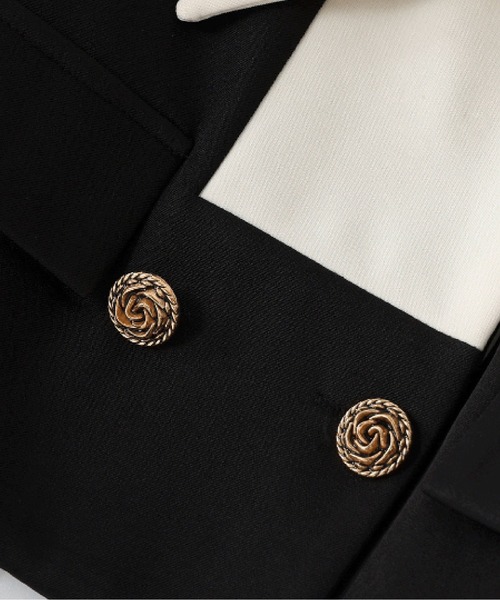 LA POMME petit(ラポミ・プチ)の「Ivory-Collar Elegance Set Up(セットアップ・レディース・ブラック・X-LARGE/LARGE/MEDIUM/SMALL)」の5枚目の写真