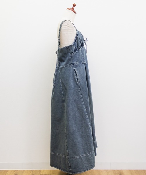 CLETTE(クレット)の「CLETTEオリジナルビスチェ風デニムワンピース(ワンピース・レディース・ブラック/サックスブルー/ブルー・4L/3L/LL)」の14枚目の写真