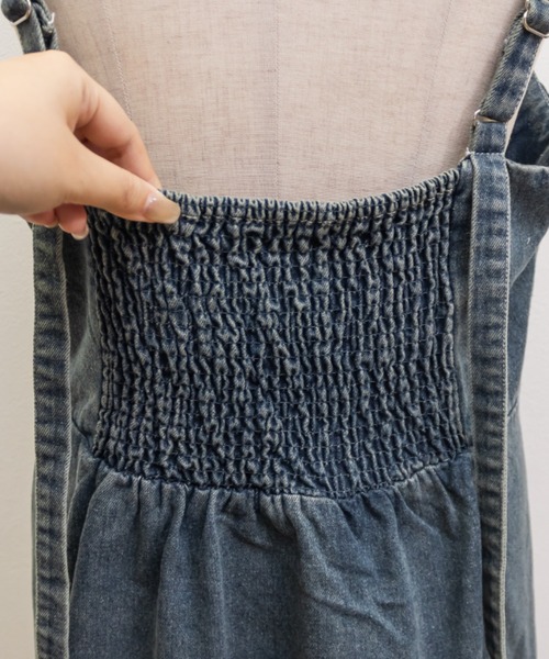 CLETTE(クレット)の「CLETTEオリジナルビスチェ風デニムワンピース(ワンピース・レディース・ブラック/サックスブルー/ブルー・4L/3L/LL)」の16枚目の写真