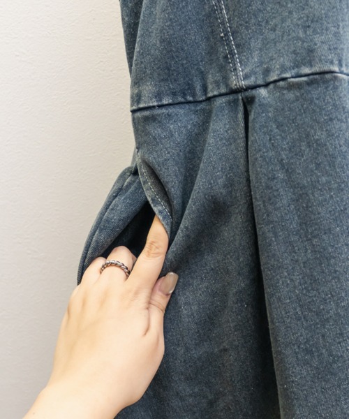 CLETTE(クレット)の「CLETTEオリジナルビスチェ風デニムワンピース(ワンピース・レディース・ブラック/サックスブルー/ブルー・4L/3L/LL)」の17枚目の写真