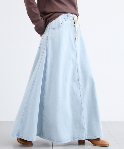 BARNYARDSTORM（バンヤードストーム）の「BARNYARDSTORM / カットデニムマキシスカート / ハンドウォッシャブル【WEB限定】（スカート・レディース・ベージュ/インディゴブルー/ブルー系1・S/M）」の13枚目の写真