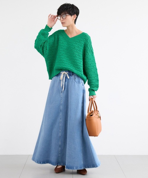 BARNYARDSTORM（バンヤードストーム）の「BARNYARDSTORM / カットデニムマキシスカート / ハンドウォッシャブル【WEB限定】（スカート・レディース・ベージュ/インディゴブルー/ブルー系1・S/M）」の8枚目の写真