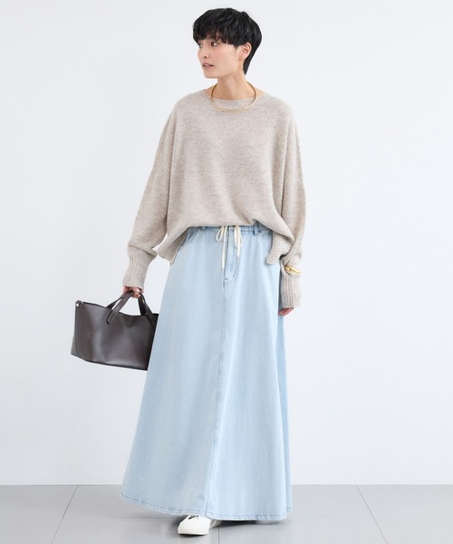 BARNYARDSTORM（バンヤードストーム）の「BARNYARDSTORM / カットデニムマキシスカート / ハンドウォッシャブル【WEB限定】（スカート・レディース・ベージュ/インディゴブルー/ブルー系1・S/M）」の6枚目の写真