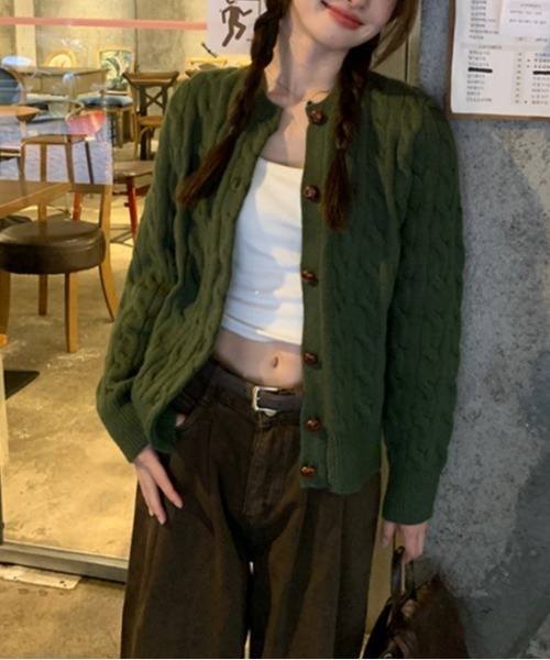 Vipoa(ヴィポア)の「simple knit cardigan(カーディガン/ボレロ・レディース・ブルー/グレー/ブラウン/カーキ/ネイビー・FREE)」の10枚目の写真