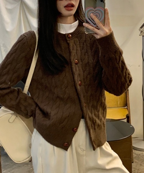 Vipoa(ヴィポア)の「simple knit cardigan(カーディガン/ボレロ・レディース・ブルー/グレー/ブラウン/カーキ/ネイビー・FREE)」の20枚目の写真