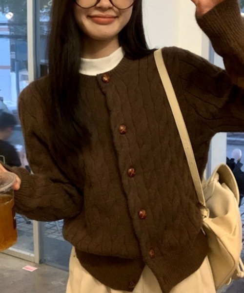 Vipoa(ヴィポア)の「simple knit cardigan(カーディガン/ボレロ・レディース・ブルー/グレー/ブラウン/カーキ/ネイビー・FREE)」の21枚目の写真