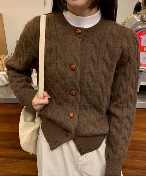 Vipoa(ヴィポア)の「simple knit cardigan(カーディガン/ボレロ・レディース・ブルー/グレー/ブラウン/カーキ/ネイビー・FREE)」の22枚目の写真