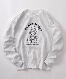 【71】【Disney/ディズニー】ミッキーマウス リップルダンボール アップリケ サガラ刺繍 スウェット/メンズ/レディース/ユニセックス