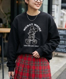 【71】【Disney/ディズニー】ミッキーマウス リップルダンボール アップリケ サガラ刺繍 スウェット/メンズ/レディース/ユニセックス