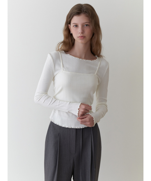 RE_L（リエル）の「[3rd] Rig bustier t-shirt_2piece (ivory)（Tシャツ/カットソー・レディース・その他・FREE）」の3枚目の写真
