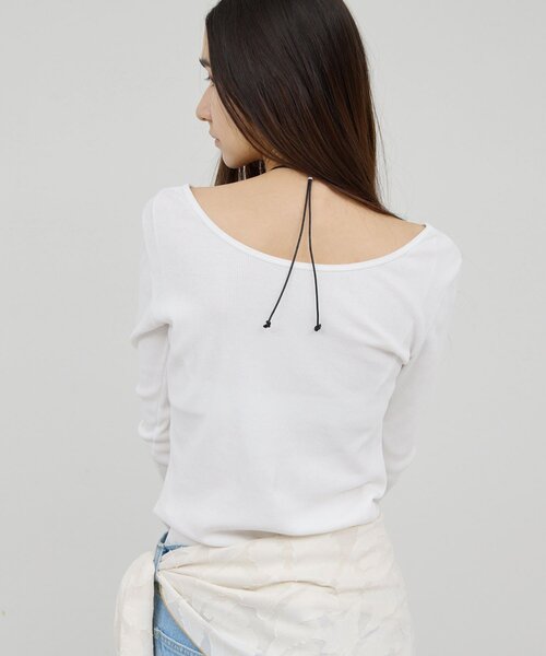 GALLARDAGALANTE（ガリャルダガランテ）の「【前後2WAY】ハイツイストリブロンTee（Tシャツ/カットソー・レディース・レッド/ホワイト/ブラック・FREE）」の22枚目の写真