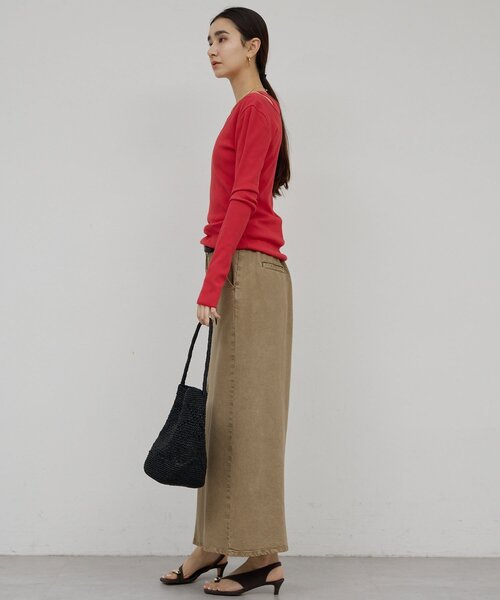 GALLARDAGALANTE（ガリャルダガランテ）の「【前後2WAY】ハイツイストリブロンTee（Tシャツ/カットソー・レディース・レッド/ホワイト/ブラック・FREE）」の15枚目の写真