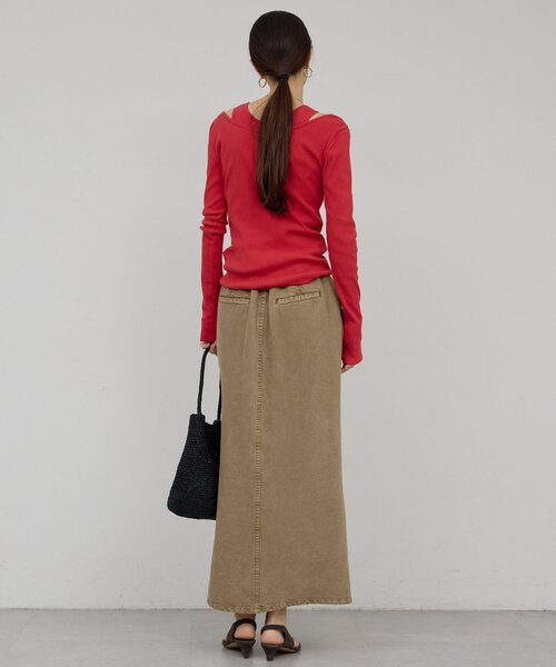 GALLARDAGALANTE（ガリャルダガランテ）の「【前後2WAY】ハイツイストリブロンTee（Tシャツ/カットソー・レディース・レッド/ホワイト/ブラック・FREE）」の16枚目の写真