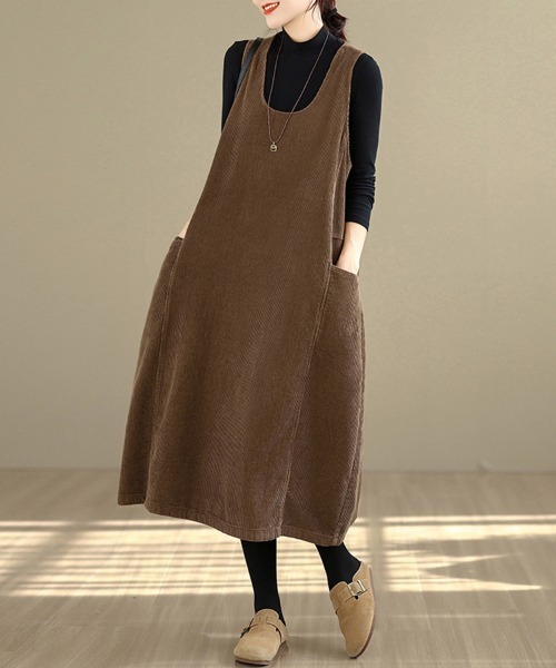 ONEP STAR(ワンピスター)の「コーデュロイジャンパースカート(ジャンパースカート・レディース・ブラック/ブラウン・X-LARGE/XX-LARGE)」の11枚目の写真
