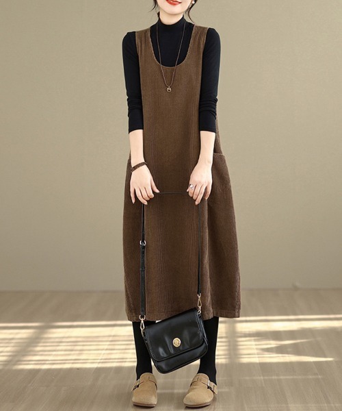 ONEP STAR(ワンピスター)の「コーデュロイジャンパースカート(ジャンパースカート・レディース・ブラック/ブラウン・X-LARGE/XX-LARGE)」の12枚目の写真