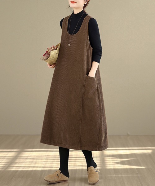 ONEP STAR(ワンピスター)の「コーデュロイジャンパースカート(ジャンパースカート・レディース・ブラック/ブラウン・X-LARGE/XX-LARGE)」の13枚目の写真