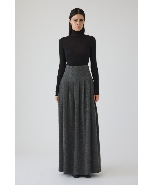 RIM.ARK（リムアーク）の「High waist bomber knit SK ハイウエストボンバーニットスカート（スカート・レディース・ブラック/グレー・38/36）」の2枚目の写真