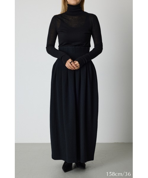 RIM.ARK（リムアーク）の「High waist bomber knit SK ハイウエストボンバーニットスカート（スカート・レディース・ブラック/グレー・38/36）」の17枚目の写真