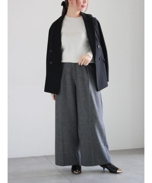 Te chichi（テチチ）の「パール&ウレタン刺繍ロゴニット（ニット/セーター・レディース・チャコールグレー/オフホワイト・F）」の20枚目の写真