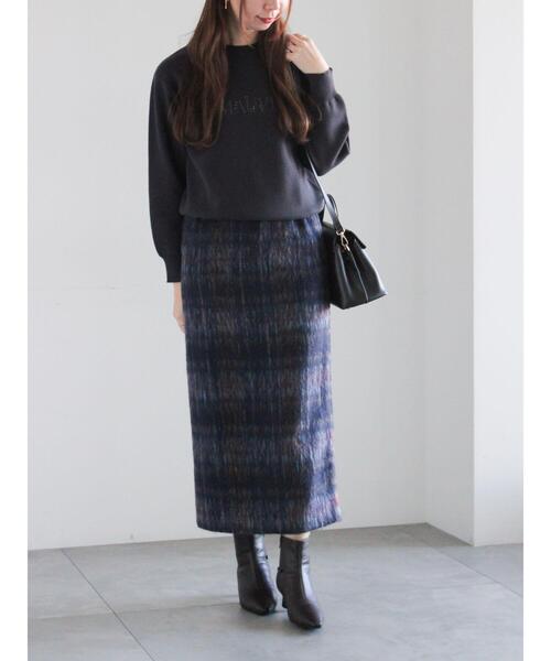 Te chichi（テチチ）の「パール&ウレタン刺繍ロゴニット（ニット/セーター・レディース・チャコールグレー/オフホワイト・F）」の3枚目の写真