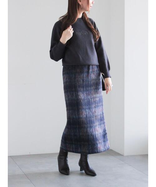 Te chichi（テチチ）の「パール&ウレタン刺繍ロゴニット（ニット/セーター・レディース・チャコールグレー/オフホワイト・F）」の4枚目の写真