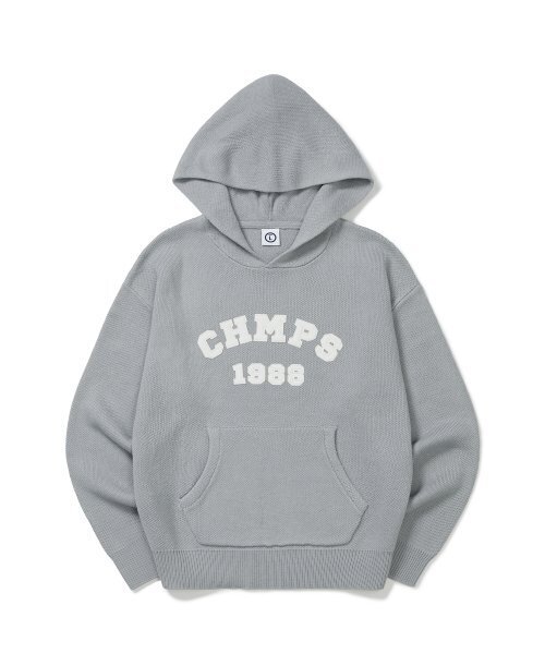 BORN CHAMPS(ボーンチャンプス)の「CHMPS Patch Knit Sweater Hoodie B22FT12AG(パーカー・レディース・その他・SMALL)」の1枚目の写真