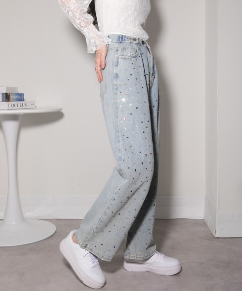 pumpkin port（パンプキンポート）の「カラフルビジュー デニムパンツ（デニムパンツ・レディース・ブルー・L/M/S）」の7枚目の写真