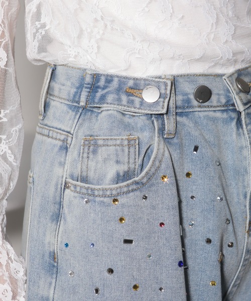 pumpkin port（パンプキンポート）の「カラフルビジュー デニムパンツ（デニムパンツ・レディース・ブルー・L/M/S）」の12枚目の写真