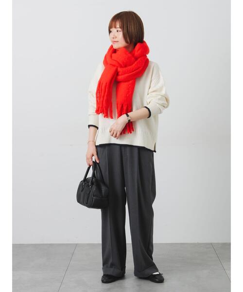 Lugnoncure（ルノンキュール）の「配色ガンジー風ニット（ニット/セーター・レディース・ブラック/グレー/オフホワイト・F）」の6枚目の写真