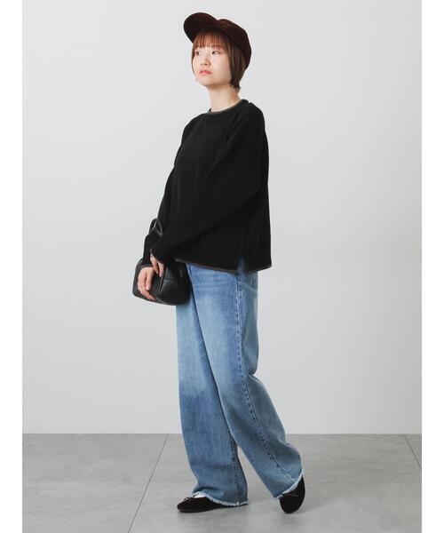 Lugnoncure（ルノンキュール）の「配色ガンジー風ニット（ニット/セーター・レディース・ブラック/グレー/オフホワイト・F）」の8枚目の写真