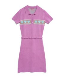 HEART RUFFLE KNIT OPS_PINK