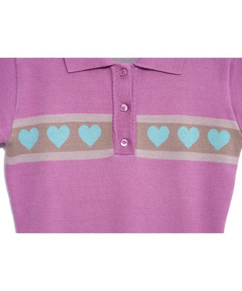 HIGH SCHOOL DISCO（ハイスクールディスコ）の「HEART RUFFLE KNIT OPS_PINK（ワンピース・レディース・その他・S/M）」の3枚目の写真