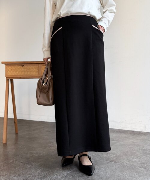 Chez toi（シェトワ）の「パイピングナロースカート（スカート・レディース・ブルー/キャメル/ブラック・FREE）」の13枚目の写真