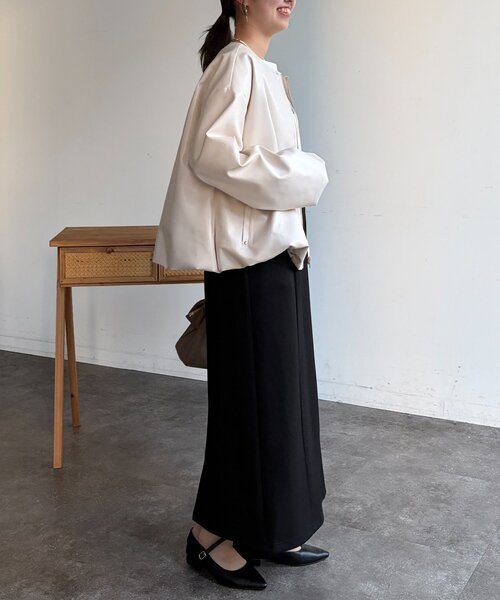 Chez toi（シェトワ）の「パイピングナロースカート（スカート・レディース・ブルー/キャメル/ブラック・FREE）」の8枚目の写真