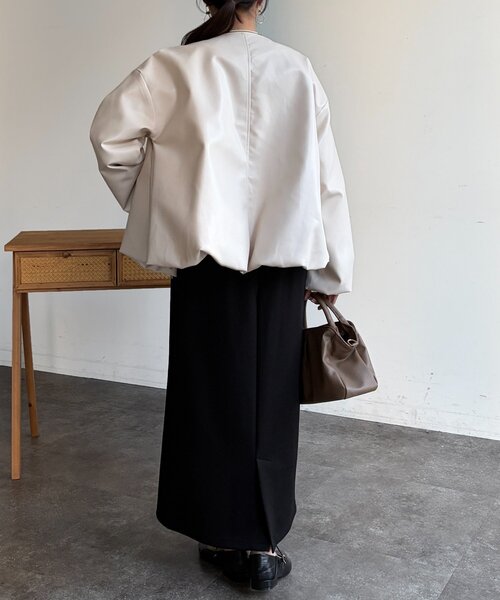 Chez toi（シェトワ）の「パイピングナロースカート（スカート・レディース・ブルー/キャメル/ブラック・FREE）」の9枚目の写真