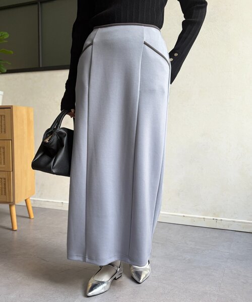 Chez toi（シェトワ）の「パイピングナロースカート（スカート・レディース・ブルー/キャメル/ブラック・FREE）」の10枚目の写真