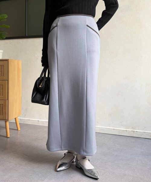 Chez toi（シェトワ）の「パイピングナロースカート（スカート・レディース・ブルー/キャメル/ブラック・FREE）」の11枚目の写真