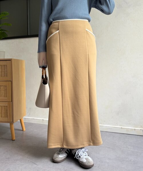 Chez toi（シェトワ）の「パイピングナロースカート（スカート・レディース・ブルー/キャメル/ブラック・FREE）」の20枚目の写真