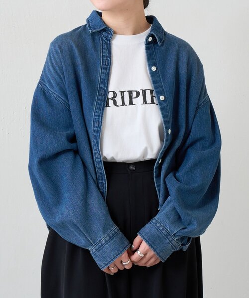 LIVETART(リヴェタート)の「《FRIPIER》カットオフデニムシャツ(シャツ/ブラウス・レディース・インディゴブルー・FREE)」の8枚目の写真