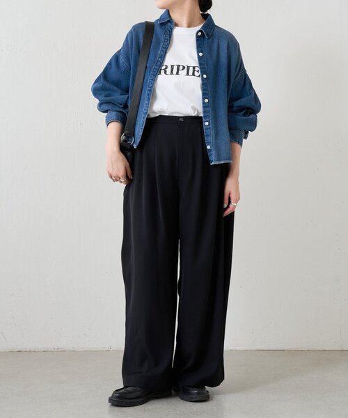 LIVETART(リヴェタート)の「《FRIPIER》カットオフデニムシャツ(シャツ/ブラウス・レディース・インディゴブルー・FREE)」の13枚目の写真