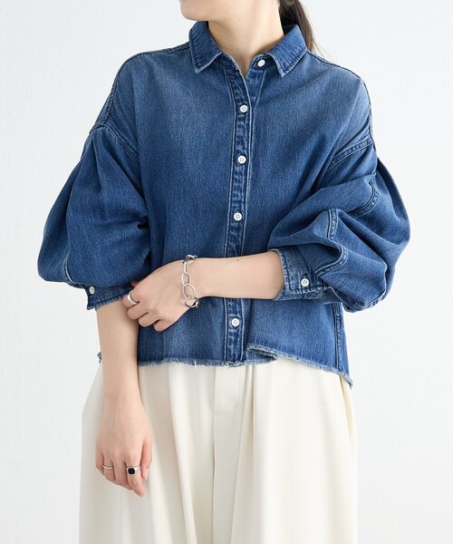 LIVETART(リヴェタート)の「《FRIPIER》カットオフデニムシャツ(シャツ/ブラウス・レディース・インディゴブルー・FREE)」の14枚目の写真