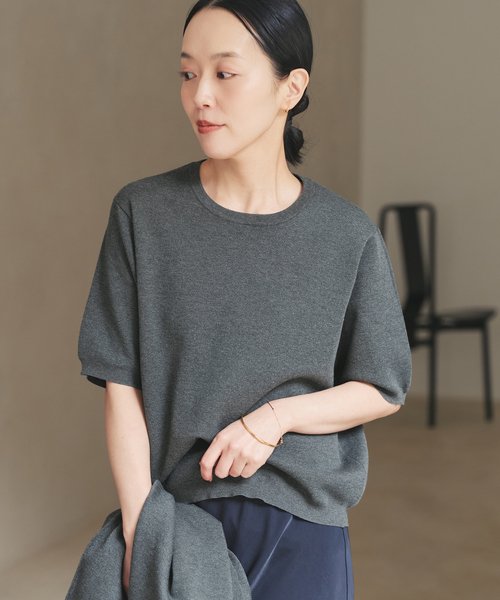 plage(プラージュ)の「《WEB限定追加》compact プルオーバー(ニット/セーター・レディース・チャコールグレー/ベージュ系その他・FREE)」の8枚目の写真