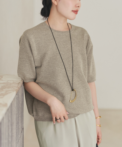 plage(プラージュ)の「《WEB限定追加》compact プルオーバー(ニット/セーター・レディース・チャコールグレー/ベージュ系その他・FREE)」の13枚目の写真