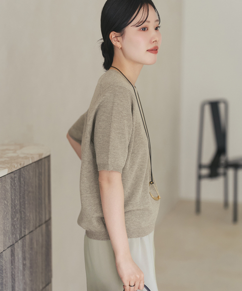 plage(プラージュ)の「《WEB限定追加》compact プルオーバー(ニット/セーター・レディース・チャコールグレー/ベージュ系その他・FREE)」の14枚目の写真