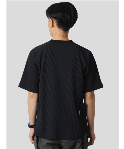 narifuri（ナリフリ）の「マルチワッフルヘンリーネックTシャツ（Tシャツ/カットソー・メンズ・ターコイズブルー/ブラック/チャコール/ホワイト/ライトグレー・SMALL/MEDIUM/LARGE/X-LARGE）」の7枚目の写真