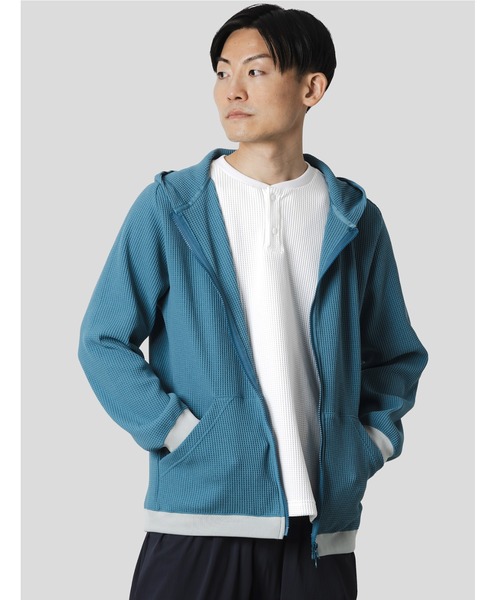 narifuri（ナリフリ）の「マルチワッフルヘンリーネックTシャツ（Tシャツ/カットソー・メンズ・ターコイズブルー/ブラック/チャコール/ホワイト/ライトグレー・SMALL/MEDIUM/LARGE/X-LARGE）」の8枚目の写真