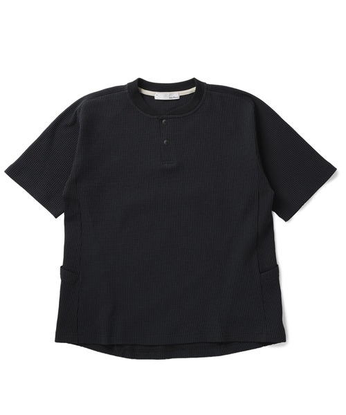 narifuri（ナリフリ）の「マルチワッフルヘンリーネックTシャツ（Tシャツ/カットソー・メンズ・ターコイズブルー/ブラック/チャコール/ホワイト/ライトグレー・SMALL/MEDIUM/LARGE/X-LARGE）」の9枚目の写真