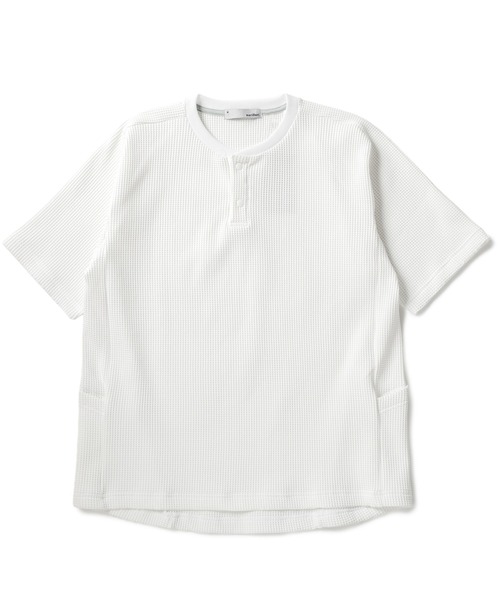 narifuri（ナリフリ）の「マルチワッフルヘンリーネックTシャツ（Tシャツ/カットソー・メンズ・ターコイズブルー/ブラック/チャコール/ホワイト/ライトグレー・SMALL/MEDIUM/LARGE/X-LARGE）」の14枚目の写真